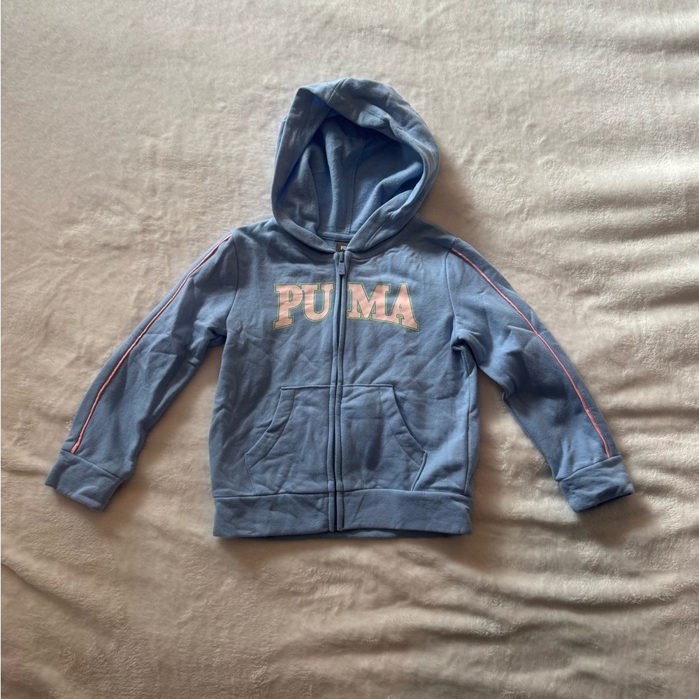 PUMA Kids Light Blue Zip-Up Hoodie